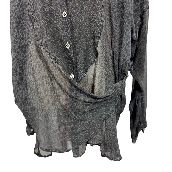 Annette Görtz Goertz Rio 100% Silk Sheer Asymmetrical Crossover Blouse 16104 - Picture 4 of 10